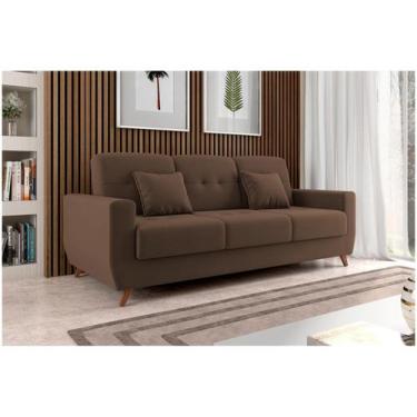 Imagem de Sofá-cama Casal 3 Lugares com Baú Reclinável Veludo Matrix Pâmela, Mar