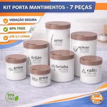Imagem de Kit 7 Potes Porta Mantimentos Organizadores Despensa Hermético Cozinha