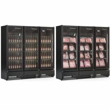 Imagem de Cervejeira Vertical 3 Portas 1468l Gcbc1450cb All Black Gelopar 220V