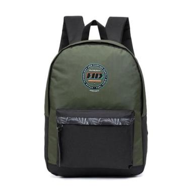 Imagem de Mochila Hd Juvenil Masculina Escolar Reforçada Verde Preta - Hawaiian 