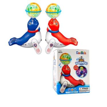 Imagem de Leão Marinho Dançarino Brinquedo Luz Música Rotação 360 - Dute Toys