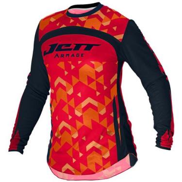 Imagem de Camisa Motocross Jett Armage 2022 Infantil, Vermelho, Azul, 10