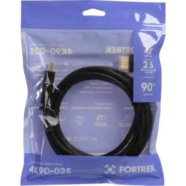 Imagem de Cabo HDMI 2.0 4K 90º 2.5m Preto 4K90-025 Fortrek