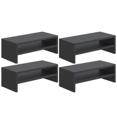 Imagem de Kit 04 Suportes Stand Para Monitores Mesa Escritório Home Office Lap L