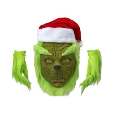 Imagem de Fantasia De Natal Grinch Monstro Verde De Cabelos Verdes Estranhos 202