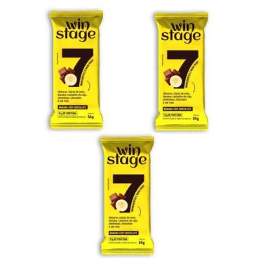 Imagem de Kit 3 Barras Proteicas Choco Banana S/ Açúcar Winstage 162g