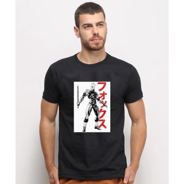 Imagem de Camiseta masculina Preta algodao Gamer Gray Fox Metal Gear Jogo