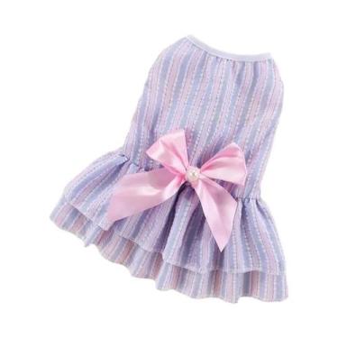 Imagem de Vestido De Princesa Para Gatos E Gatinhos, Listrado E Xadrez Com Laço,