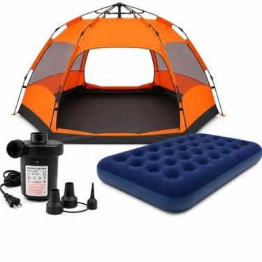 Imagem de Kit Camping Completo Ômega Barraca Automática 58 Pessoas Colchão Casal