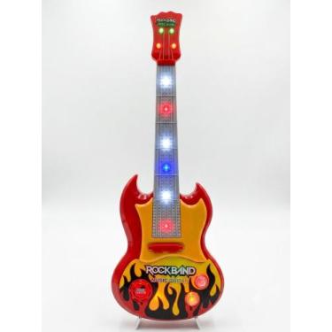 Imagem de Guitarra Infantil Musical Rockband com Luz e Som - brinquedos