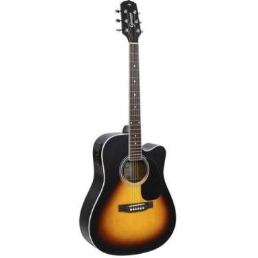 Imagem de Violão Giannini GDC1 CEQ Eletroacústico Aço Vintage Sunburst Satin