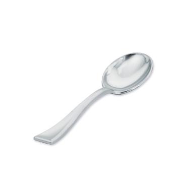 Imagem de Mini Colher de Plástico para Sobremesa 30un Prateado Silver Plastic
