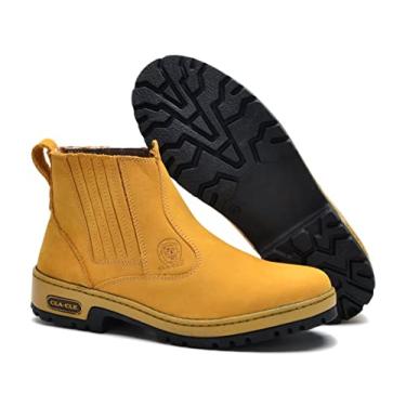 Imagem de Bota Masculina chelsea cano curto couro 082 cla KM nbk castor Cor:Marrom;Tamanho:42;Genero:Masculino