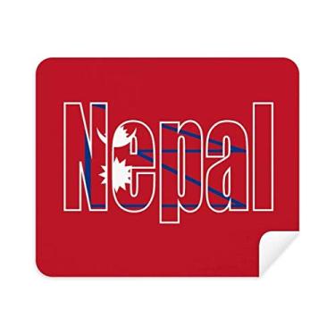Imagem de Pano de limpeza do nome da bandeira do Nepal, 2 peças, tecido de camurça