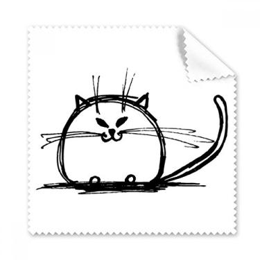 Imagem de Cacheado Pesado Gato Sorriso Sit Line Pano de Limpeza para Tela de Telefone Limpador de Óculos 5 peças