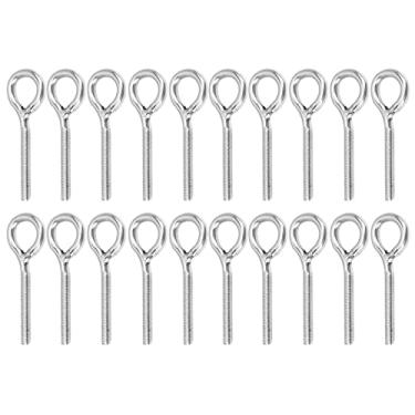 Imagem de Parafuso de olhal,20pcs M4 Parafuso de olhal Parafusos de anel de a?o inoxid¨¢vel Soldado ¨¤ m¨¢quina Parafuso fechado Haste Parafusos de parafuso de olhal para Tenda Fixa Eleva??o e Fixa??o de Cab,