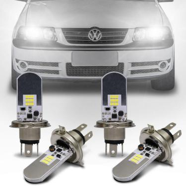 Imagem de Kit Lâmpadas LED Autopoli Volkswagen Gol G3 2000 A 2005 H4 6500K Efeito Xênon Farol Alto e Baixo