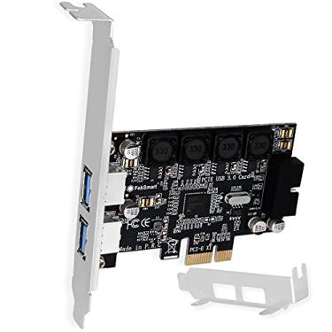 Imagem de FebSmart 1 x conector USB 3.0 de 19 pinos e 2 portas USB-A PCIE USB 3.0 para Windows Server, XP, Vista, 7, 8, 8.1, 10 peças - tecnologia integrada de autoalimentação, não precisa de fonte de alimentação adicional (FS-HA-Pro)