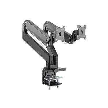 Imagem de Monoprice Suporte de mesa de mola a gás ajustável de movimento duplo resistente para monitores de 15 a 34 polegadas, braçadeira de borda de mesa, serve para 2 telas – Coleção Workstream