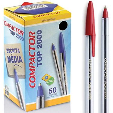Imagem de Compactor Caneta Esferográfica, Compactor 00013VM, Vermelho, Pacote de 50