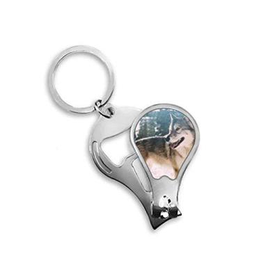 Imagem de Sorriso branco cachorro neve imagem cortador de unhas abridor chaveiro tesoura