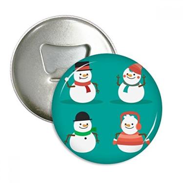 Imagem de Merry Christmas Boneco de neve festival abridor de garrafas ímã de geladeira emblema multifuncional