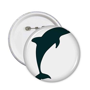 Imagem de Blue Ocean Docile amigável golfinho broche emblema botão decoração acessório 5 peças