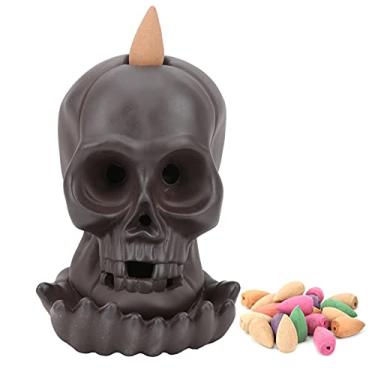 Imagem de Queimadores de incenso de refluxo feitos à mão, fáceis de limpar, suporte de incenso de decoração de luz led, decoração de aromaterapia, decoração de casa, com cone de incenso de refluxo