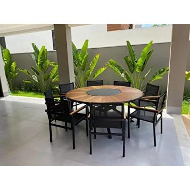 Imagem de Jogo De Mesa 1,80m Com 8 Cadeiras Fibra Sintética E Alumínio