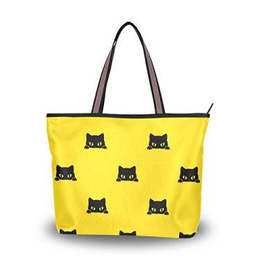 Imagem de Bolsa de ombro feminina My Daily com gatinho amarelo, Multi, Medium