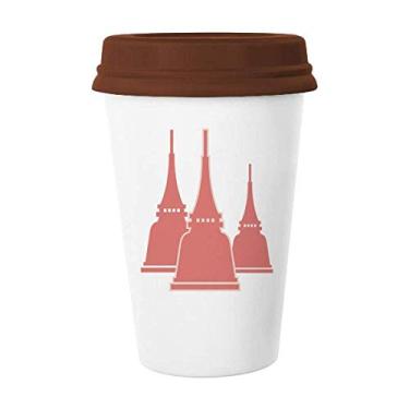 Imagem de Caneca de arte de arquitetura tradicional da Tailândia, caneca de cerâmica para copo de café