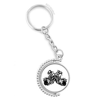 Imagem de Chaveiro giratório preto para motocicleta, padrão de motocicleta, chaveiro, acessórios de disco, clipe de corrente