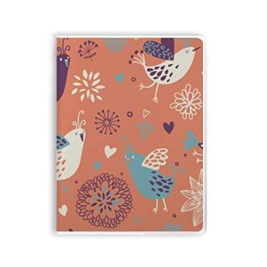 Imagem de Caderno de tinta de plantas com flores laranjas, capa de goma