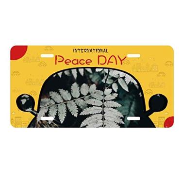 Imagem de DIYthinker Fotografia Folha Planta Imagem Natureza Placa de Licença Etiqueta Decoração de Carro Dia da Paz