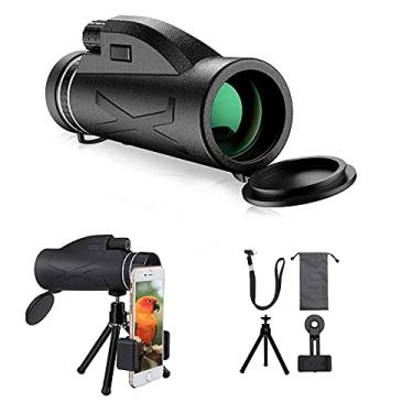 Imagem de Telescópio monocular Prisma de alta potência Monocular HD Mira dupla portátil à prova d'água à prova de fumaça com suporte para smartphone e tripé, para observação de pássaros selvagens, caminhadas, acampamento