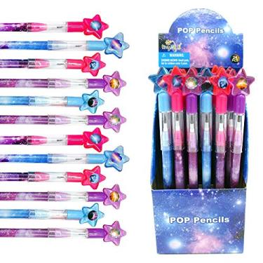 Imagem de Tiny Mills 24 Pçs Galaxy Outer Space Multi Point Lápis empilhável com borracha para espaço sideral Galáxia lembrancinha de festa de aniversário Prêmio Carnaval Goodie Bag Stuffers Recompensas de sala de aula