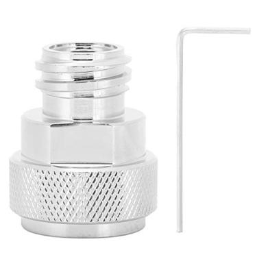 Imagem de QANYEGN Adaptador De CO2, Adaptador De Refrigerante Com Chave, Conector De Conversão Do Adaptador De Cilindro De CO2, Acessórios De Recarga De Válvula De Fabricante De Refrigerante, Prata