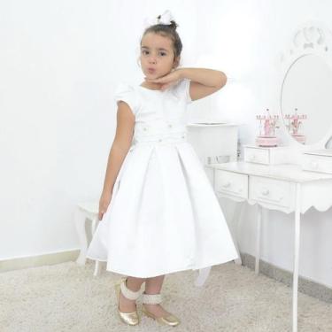 Imagem de Vestido Infantil Branco Festa - Moderna Meninas
