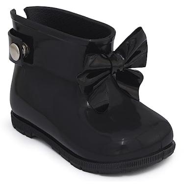 Imagem de Bota Galocha Infantil Feminina Cano Curto Com Laço (22/23, Preto)