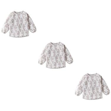 Imagem de Totority 3 Pecas Casacos para refeições babador manga bebê avental de pintura infantil babadores bata de bebê bata de arte infantil bata de arte para crianças de 1 a 3 anos desgaste reverso