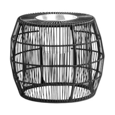 Imagem de Mesa de Canto Mesinha Balde de Gelo Bistrô Decoração Área Externa (Preto)