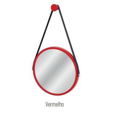 Imagem de Espelho Decorativo Adnet Vermelho 50cm Vildrex