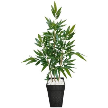 Imagem de Bambu Artificial Planta Grande Vaso Ratan Decoração (Preto Velho)