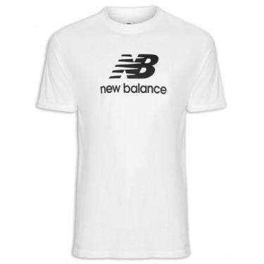 Imagem de Camiseta New Balance Essentials Basic - Masculino - Branco+Preto