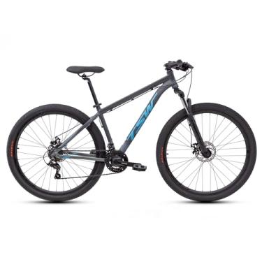 Imagem de Bicicleta Tsw Mountain Bike Ride 2021 Aro 29 21v Freios De Disco Mecânico Câmbios Shimano (Cinza/Azul, 19")