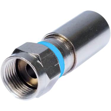 Imagem de Conector F Compressao Rg-6 A Prova De Agua Azul Pct C-10pcs