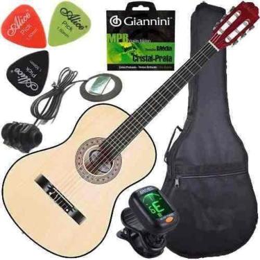 Imagem de Kit Violão Clássico Eletroacústico Aço + Capa Queens