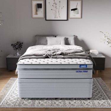Imagem de Conjunto Base Box Casal e Colchão Casal Ultra Firme Luna Cabecasa Madeiramadeira Cinza