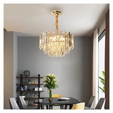 Imagem de Lâmpada de lustre moderno LED, luzes de iluminação de lustre de cristal LED compatíveis com sala de jantar, sala de estar, teto redondo, lâmpada de lustres modernos, lustre LED moderno, luz