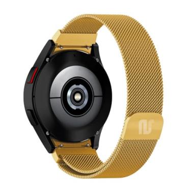 Imagem de Pulseira NSmart magnética em aço inoxidável compativel com Galaxy Watch 6 - Galaxy Watch 6 Classic - Galaxy Watch 5 - Galaxy Watch 5 Pro - Galaxy Watch 4 Classic (único, Ouro)
